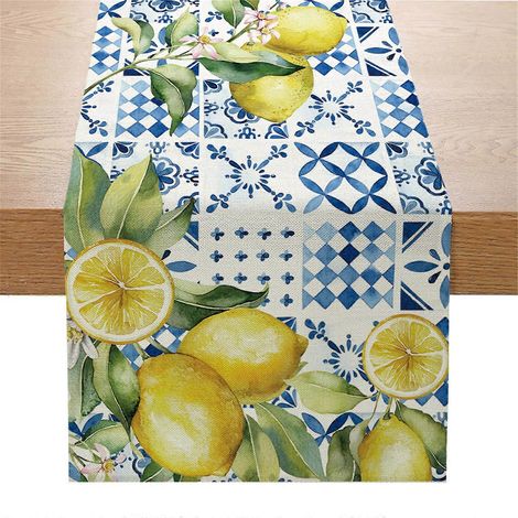 Chemin de table tournesols 33 x 180 cm, style champêtre, pour cuisine et salle à manger, décoration printemps-été-automne (1/5)