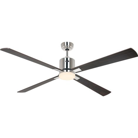Ventilateur de plafond ECO NEO III 152, Finition chrome brossé - Noyer/Cerisier, Wi-Fi avec éclairage (1/2)