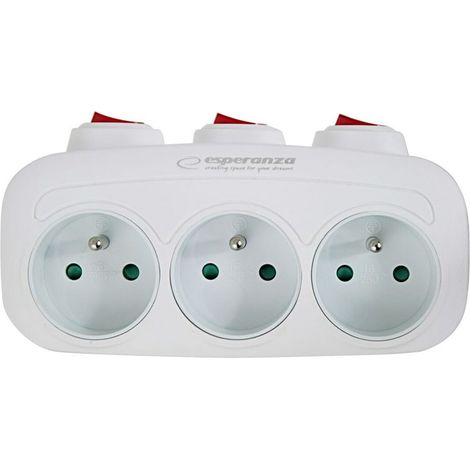 Esperanza elec interruttore sdoppiatore a 3 prese bianco (1/5)