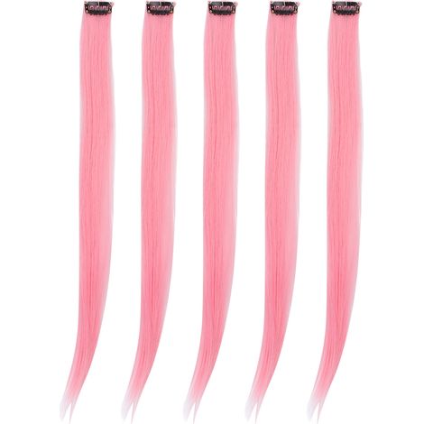 Lot de 5 extensions de cheveux teintées à crochet d'oreille, pinces à cheveux longues et lisses, extensions de cheveux colorées et respirantes, extensions de cheveux teintées à crochet d'oreille discr (1/5)