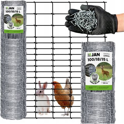 Grillage forestier hauteur 100/18/15 L 50 m ÉPAIS GRATUIT pour poules LIÈVRES