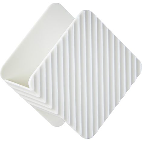 Étagère de rangement pour éponges à récurer, égouttoir, ustensiles de cuisine, évier mural sans perçage, laine d'acier, porte-brosses à vaisselle, blanc-AquaForge (1/5)