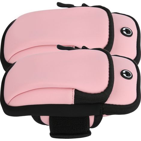 Set mit 2 wasserdichten Armbandtaschen für Mobiltelefone, ideal für Bergsteigen, Fitness, Laufen und Yoga (rosa). (1/5)