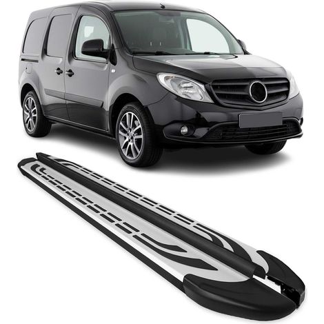 Marchepieds Latéraux Compatible avec Mercedes Citan 2012-2021 Aluminium Gris Noir 2X (1/5)