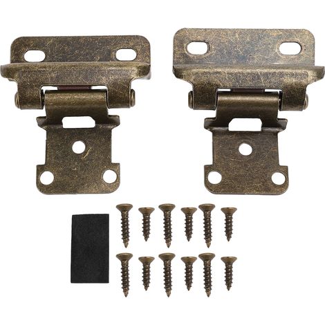 2 pièces charnière d'armoire à fermeture automatique 1/2 pouces en acier de sécurité améliorée porte de placard semi-enveloppante pour cuisine salle de bains RV bateau camping-car Bronze. (1/4)