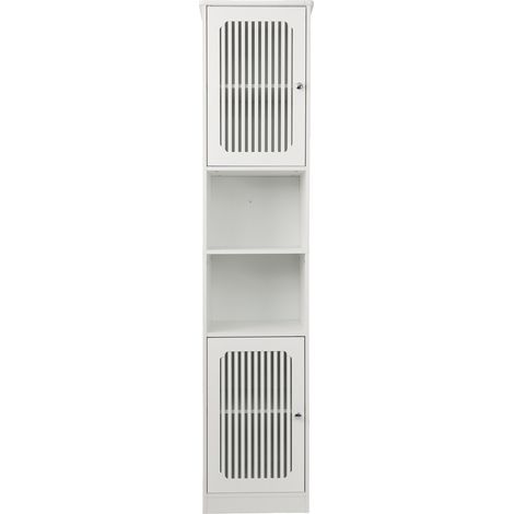Mueble de baño, regulable, 36 x 30 x 163 cm, blanco (1/5)