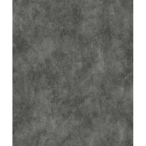 Papier peint uni effet béton anthracite texturé (1/2)