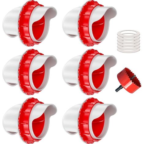 Mangeoires à volaille DIY sans gaspillage, 6 ports avec scie cloche pour seaux, abreuvoirs
