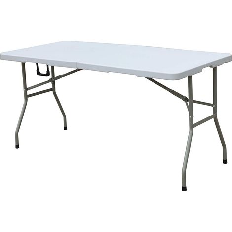 soges Klapptisch 60 x 27,9 Zoll, Portal Outdoor-Klapptisch für Garten, Strand, Camping, Picknicks, Grillabende, Partys, wetterfest, keine Montage und einfach zu tragen, 30DQMROT05WH-DE (1/5)