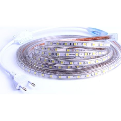 1m Ruban à LED - blanc chaud,Bande de 5050 SMD 60 Leds/m,rétro-éclairage lumineux,220V 230V strip,IP65 étanche,DIY décoration para la cuisine,la chambre à coucher,Noël