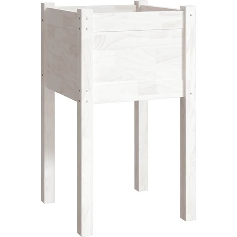 vidaXL Fioriera da Giardino Bianca 40x40x70 cm Legno Massello di (1/5)