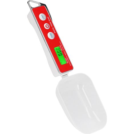 Digitale Löffelwaage, tragbar, aus Edelstahl, für den Haushalt, zum Backen, für Mehl, Tee und Gewürze, 500 g/0,1 g, Rot (1/5)