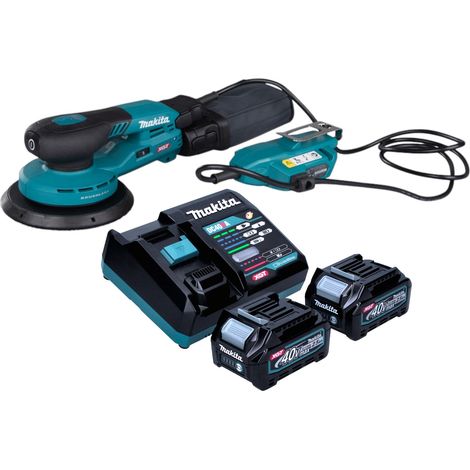 Makita BO 002 CGD201 Levigatrice rotorbitale a batteria 40 V max. 150 mm 5,0 mm di corsa Brushless + 2x batteria 2,5 Ah + caricabatterie