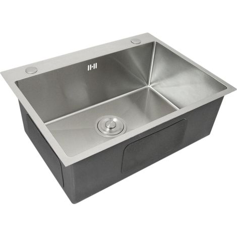 Edelstahl Küchenspüle Einbauspüle Eckig Spüle Spülbecken Gastro Einbauspüle 60cm (1/5)