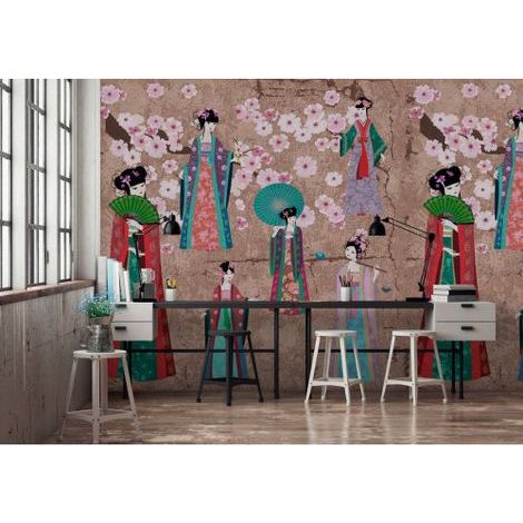 Papier peint panoramique kimono 2 DD110816 Livingwalls Walls by Patel - 270 x 500 cm (5 pièces) (1/4)