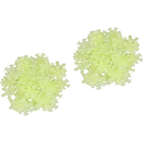 Lot De 200 Autocollants Muraux Amovibles En Forme De Flocon De Neige Fluorescents Pour Décoration Dintérieur (1/5)