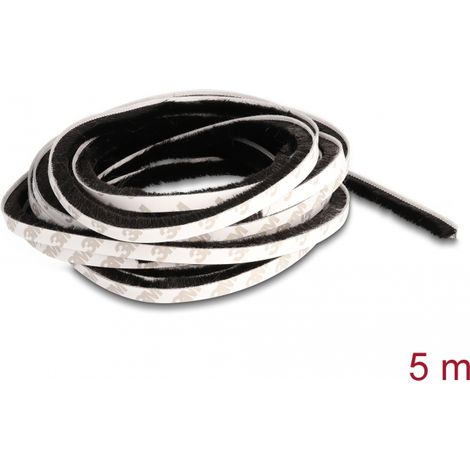 Delock Tira de Cepillo autoadhesiva de 8 mm - 5 m de longitud, negra