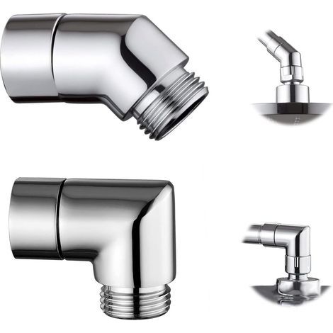 CSPARKV 2 pièces Douchette à Main de Salle de Bain Douchette,90°/135° Coude Inclinaison Adaptateur de Pommeau de Douche, Laiton douchette Adaptateur, pour Interface Universelle de 1/2 Pouce douchette (1/5)
