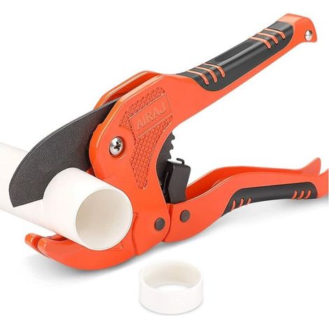 Coupe-tuyau Heavy Duty Ratchet PVC Pipe Cutter for Cutting 42mm PVC PPR Plastic Pipe and Water Pipe for Electrician Maintenance Workers Professional Plastic Pipe Cutter Orange 1pc (1/4)