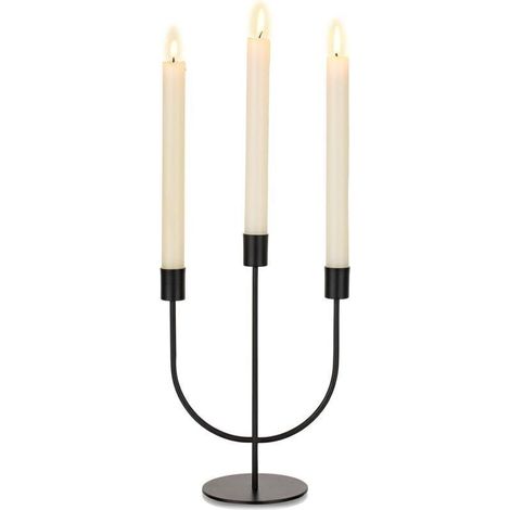 Bougeoir 3 Bras en Métal Doré pour Centre de Table – Lot de 2 Chandeliers Modernes Élégants Idéal Mariage & Noël (1/4)