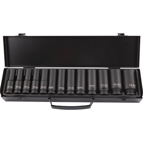 Coffret 13 douilles longues choc 6 pans 10-30mm 1/2" Cr-Mo - OS 3130 - CLAS Equipements