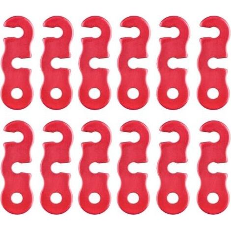 Tendeur de Corde Camping en Alliage d'Aluminium Ajusteur de Corde Tendeurs pour Tente Bâche Randonnée (Rouge - 12 Pièces) (1/5)