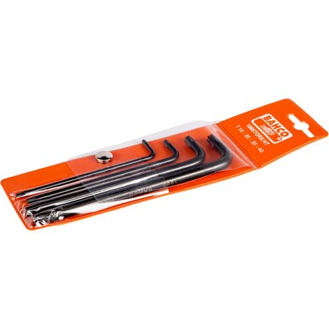 Bahco Langer TORX-Winkelschraubendreher-Satz, phosphatiert, T10-T40 - 4-tlg. (1/3)