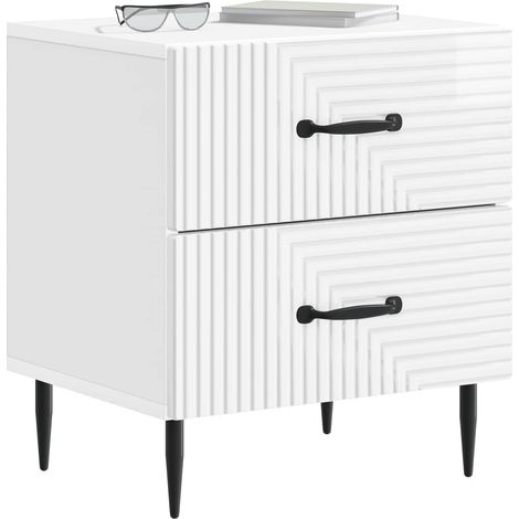 Maison Exclusive - Armadio da Notte con cassetto Bianco Lucido 43 x 34,5 x 47,5 cm