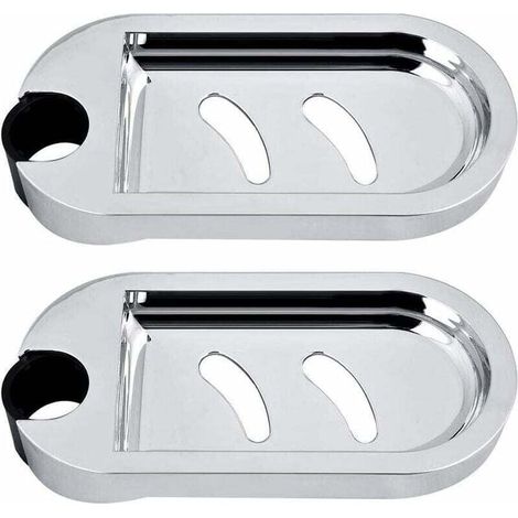 Duschseifenschale, 2-teiliger Seifenhalter für Duschstange, Wandmontierter Schwammhalter, Seifenablage, Verstellbares Duschregal für Duschstange, Lochdurchmesser 25 mm (1/4)