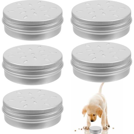5 Piece Training Kit for Dogs, Training Scent Nose Odor Container Round Tin Metal Containers Holder Sniffing Accessory Tool Work For, 12 Aluminium, Agility Training Equipment (1/5)