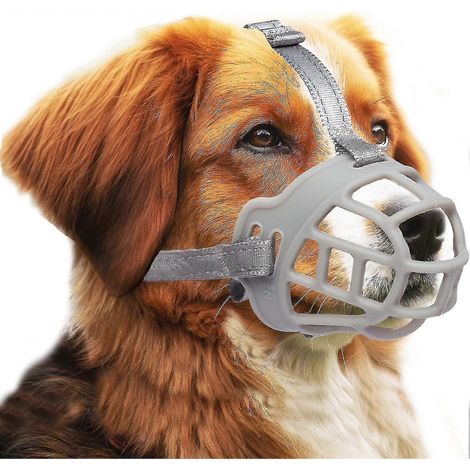 Hundemaulkorb, Korbmaulkorb für kleine, mittlere und große Hunde mit verstellbaren Riemen (Größe 6, grau) Ty (1/5)