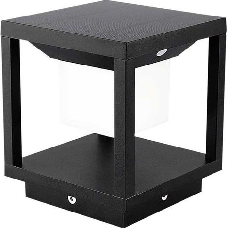 LAMPADA SOLARE LED DA TERRA 2W QUADRATA CON SENSORE DI MOVIMENTO COLORE NERO 3000K IP65                  - Luce CALDA