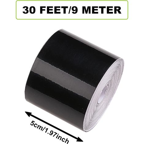 (5 cm x 9 m) Moulures noires brillantes pour la protection des bas de caisse,pare-chocs et seuils de portières de voiture (5 cm x 9 m) (1/3)