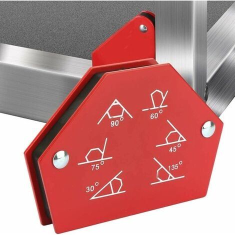 Support de soudage magnétique multi-angles à six faces, support de montage pour soudeuse magnétique, 30° 60° 45° 75° 90° 135° (25 lbs) (1/4)