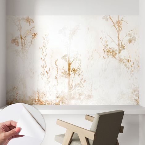 Papier peint autocollant adhésif décoratif avec motifs pour salon et chambre a motif Élégance botanique 104x70 cm (1/5)
