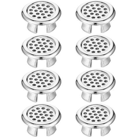 Lntyq Lot de 8 couvercles de trop-plein, revêtement de siphon pour lavabo, anneau de trop-plein, anneau décoratif galvanisé, rond, pour salle de bain, cuisine, évier (1/5)