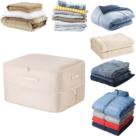 1 Sac de rangement sous vide auto-compressif,étanche,anti-poussière,double couche,pour couette,vêtements,literie,gain de place (1/5)