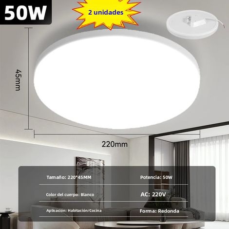(Blanc froid 50 W, lot de 2) Plafonnier LED rond moderne, éclairage PVC à économie d'énergie (1/5)