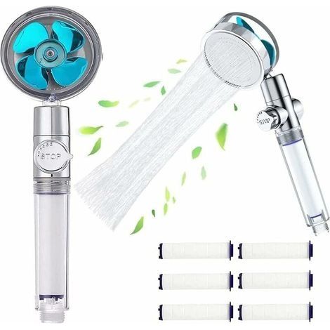 Pommeau de douche haute pression Système anti-calcaire avec filtration 4 éléments Plastique durable Dimensions 30x20x15 cm (1/5)