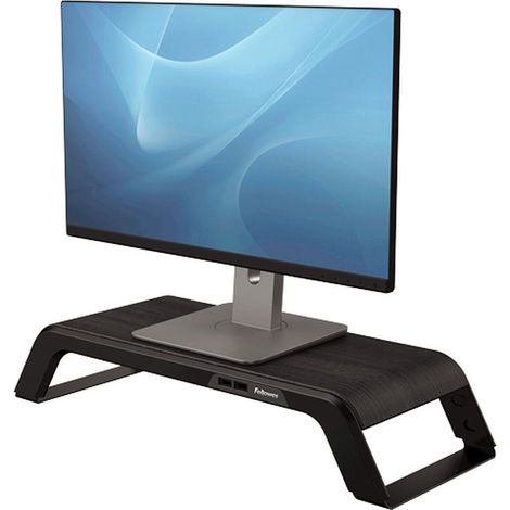 fellowes 8060501 soporte para monitor de escritorio negro aluminio madera