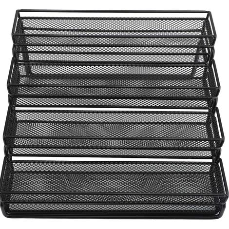 Étagère à épices extensible à 4 niveaux, structure métallique stable, étagère de présentation à étages séparable pour comptoirs et placards. (1/5)