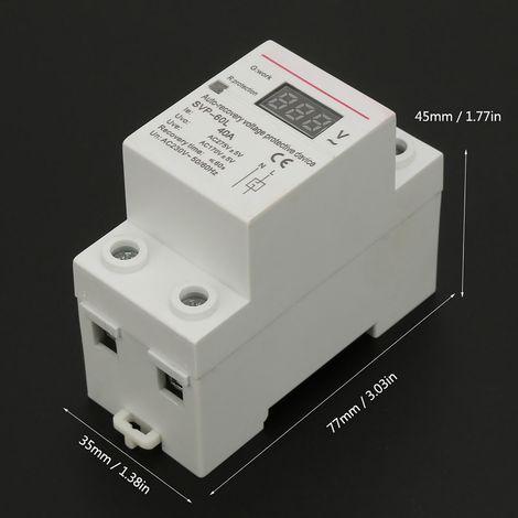 Automatischer Über- und Unterspannungsschutz 230 V 40 A mit Spannungsanzeige (1/5)