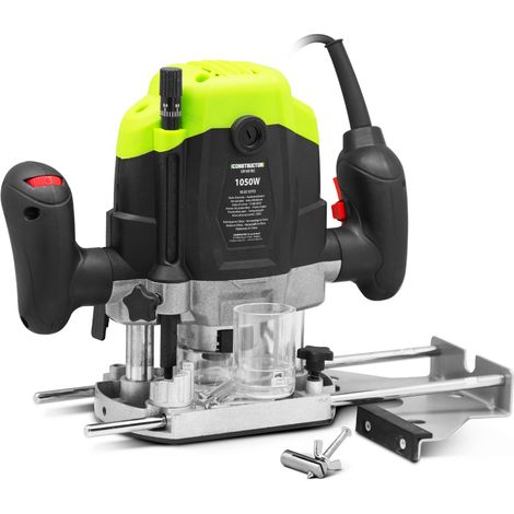 Défonceuse 1050W – Vitesse 11500 à 30000 t/min – Pinces 6 et 8mm – Butée de profondeur et guide parallèle inclus – Constructor (1/5)
