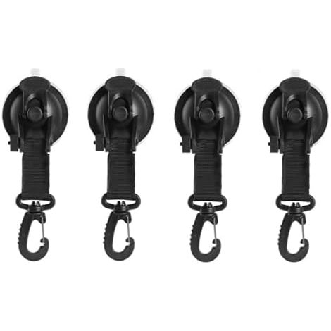 Ventouse multifonctionnelle (lot de 4) - Ventouses robustes - Crochet d'ancrage latéral pour auvent de voiture - Ventouse de fixation extérieure pour tente