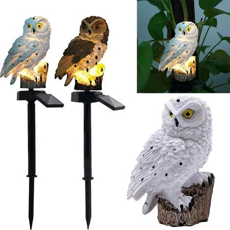 énergie solaire hibou lumières extérieures lumière LED waterproof chemin de jardin cour pelouse ornement Animal solaires 2 pièces (1/5)