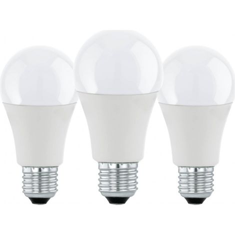 LOT DE 3 AMPOULES E27 A60 SMD 8,5W 806 LUMENS 3000K