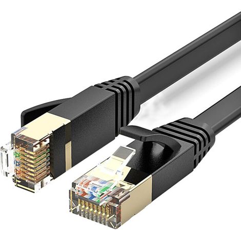 Câble Ethernet Cat 7 30M Câble Réseau Plat Câble RJ45 Câble Haut Débit LAN-Gigabit Ethernet 10Gbps Câble de Patch 2000Mhz Compatible avec Routeur Modem Switch TV Box Xbox PS4 Consoles de Jeux