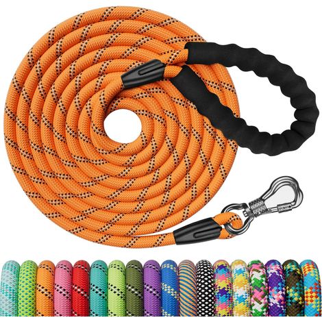 Longe pour Chien 10M, Laisse de Dressage avec Poignée Confort et Mousqueton Verrouillable, Robuste pour Petits, Moyens et Grands Chiens (1/5)