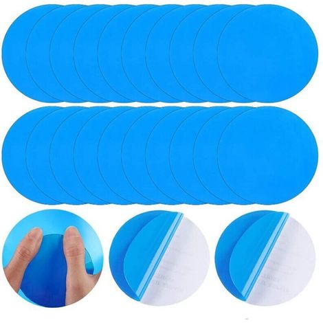 Paquete de 20 parches autoadhesivos de PVC para reparar piscinas y colchones inflables - Fáciles de aplicar - Duraderos e impermeables - KZQ