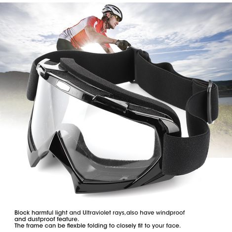 Schwarze Schutzbrille für Offroad-Motorradhelm (1/4)